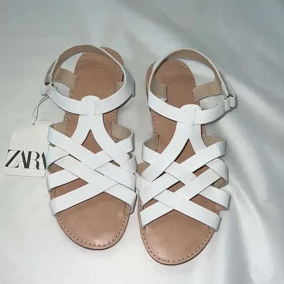 ZARA Kids | White | LEATHER SANDALS - Picture 4 of 5